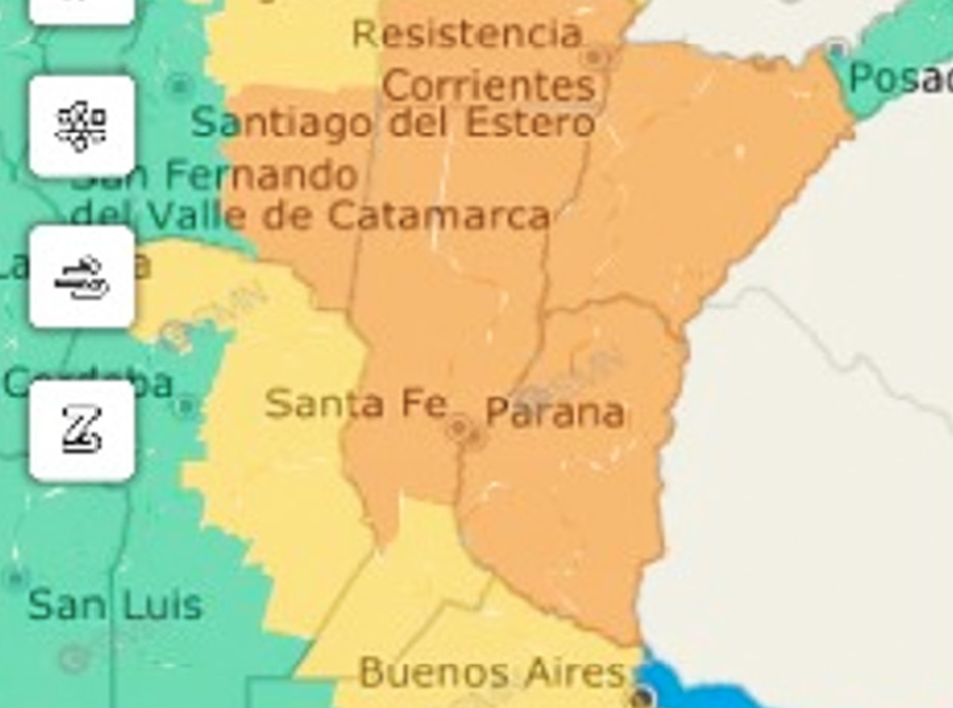Toda la provincia en alerta naranja por fuertes tormentas